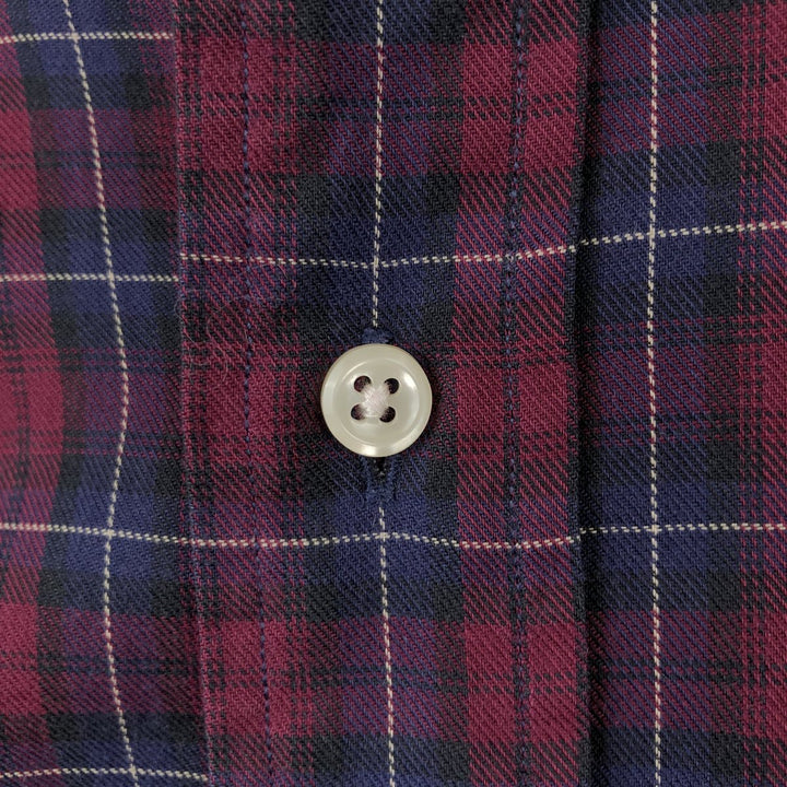 Ralph Lauren YARMOUTH Long Sleeve Button-Down Check Shirt, Men's Size L cotton red type Vintage Second Hand