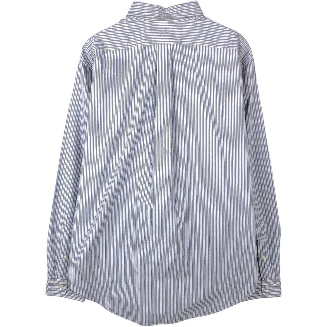 Ralph Lauren Classic Fit Multi-Stripe Long Sleeve Button-Down Striped Shirt, Men's Size L cotton blue type Vintage Second Hand