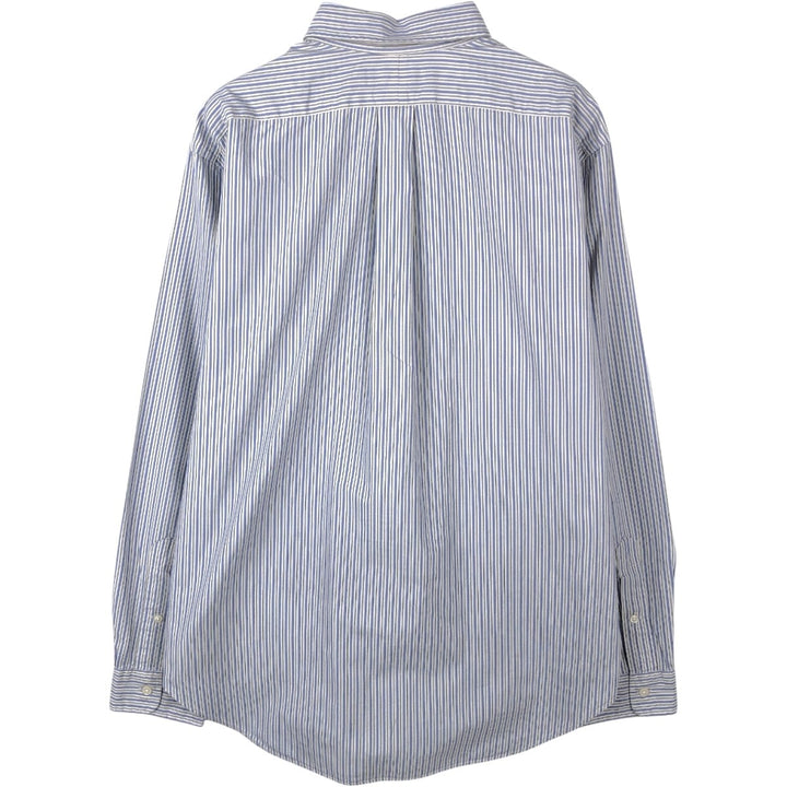 Ralph Lauren Classic Fit Multi-Stripe Long Sleeve Button-Down Striped Shirt, Men's Size L cotton blue type Vintage Second Hand