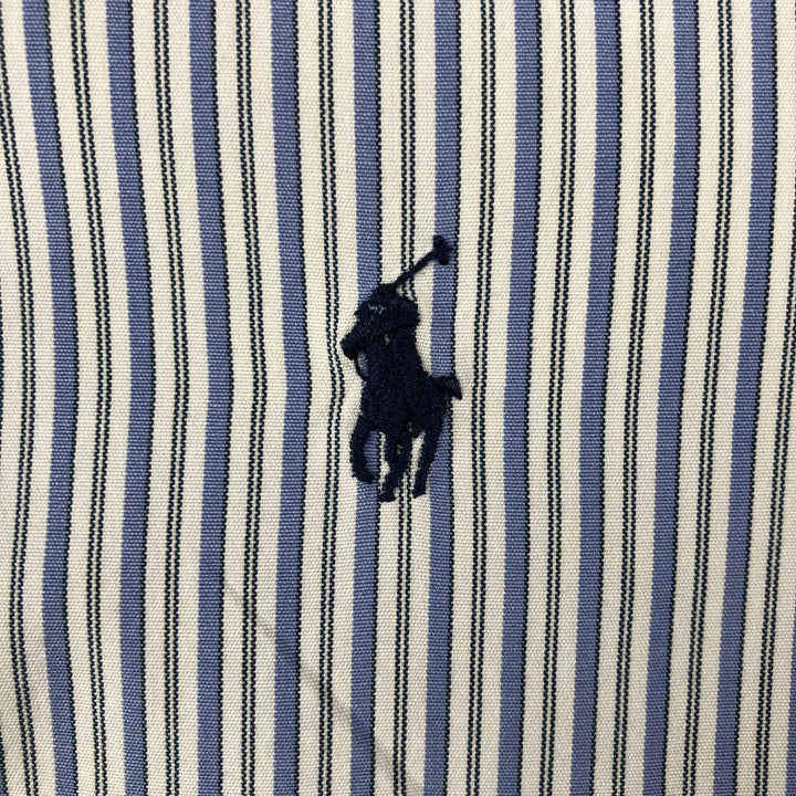 Ralph Lauren Classic Fit Multi-Stripe Long Sleeve Button-Down Striped Shirt, Men's Size L cotton blue type Vintage Second Hand