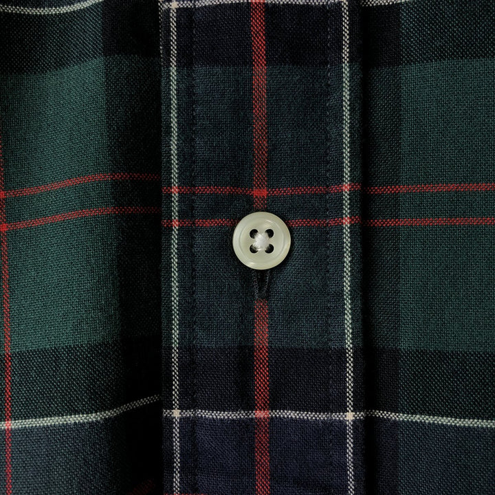Ralph Lauren BLAKE long sleeve button down check shirt, men's size L cotton Green type dark green Vintage Second Hand