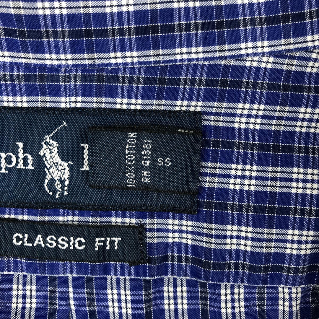 Ralph Lauren Classic Fit Long Sleeve Button Down Check Shirt Men's XL cotton blue type Vintage Second Hand