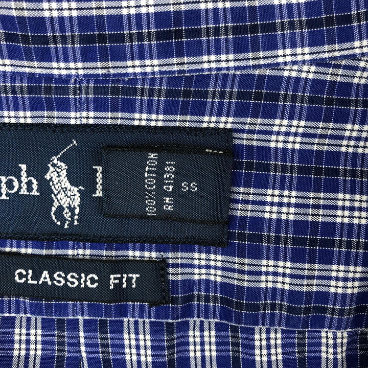 Ralph Lauren Classic Fit Long Sleeve Button Down Check Shirt Men's XL cotton blue type Vintage Second Hand