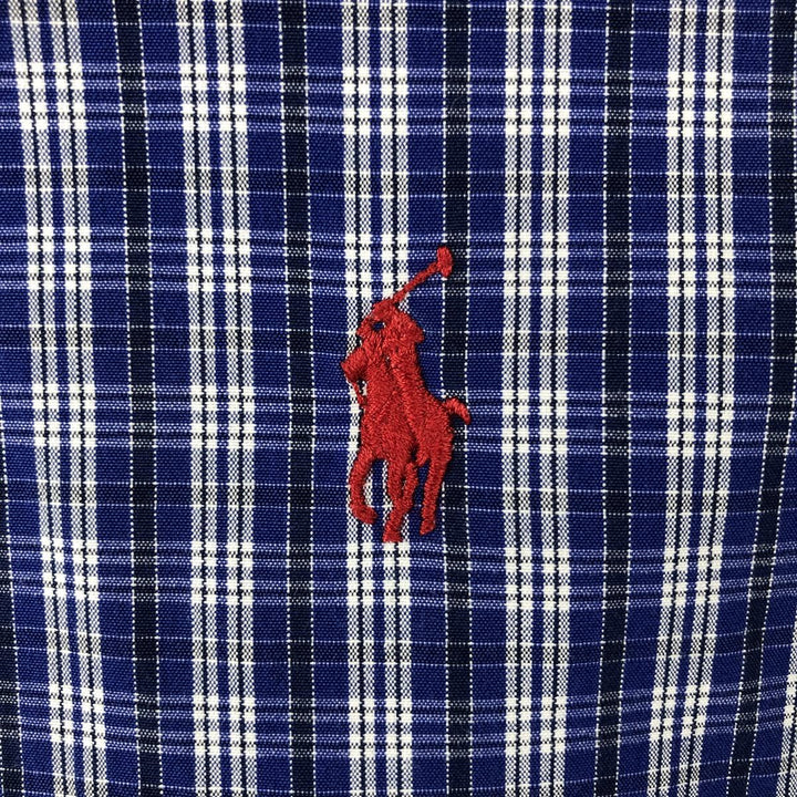 Ralph Lauren Classic Fit Long Sleeve Button Down Check Shirt Men's XL cotton blue type Vintage Second Hand
