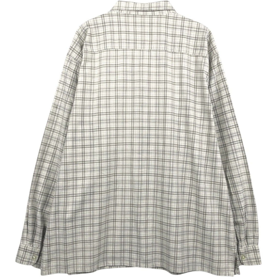 Ralph Lauren RALPH LAUREN JEANS CO. Long-sleeved button-down check shirt, boxy style, men's size XL equivalent. cotton Beige type Vintage Second Hand