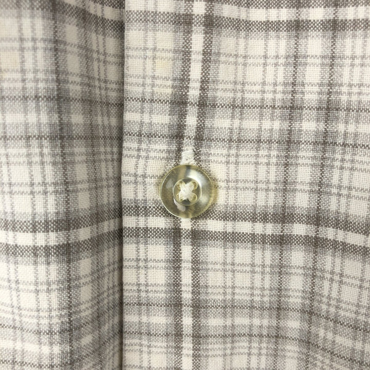 Ralph Lauren RALPH LAUREN JEANS CO. Long-sleeved button-down check shirt, boxy style, men's size XL equivalent. cotton Beige type Vintage Second Hand