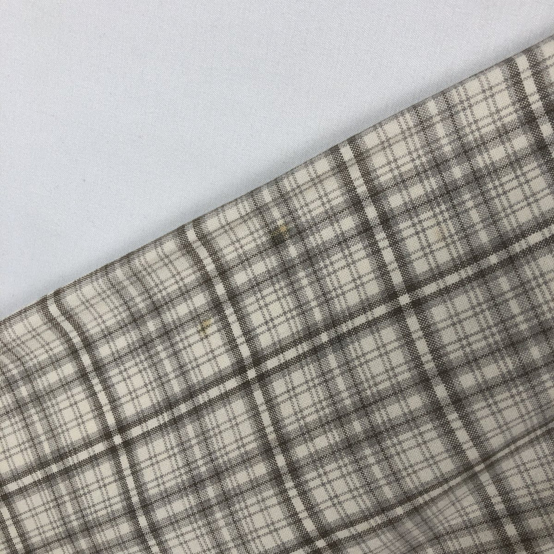 Ralph Lauren RALPH LAUREN JEANS CO. Long-sleeved button-down check shirt, boxy style, men's size XL equivalent. cotton Beige type Vintage Second Hand