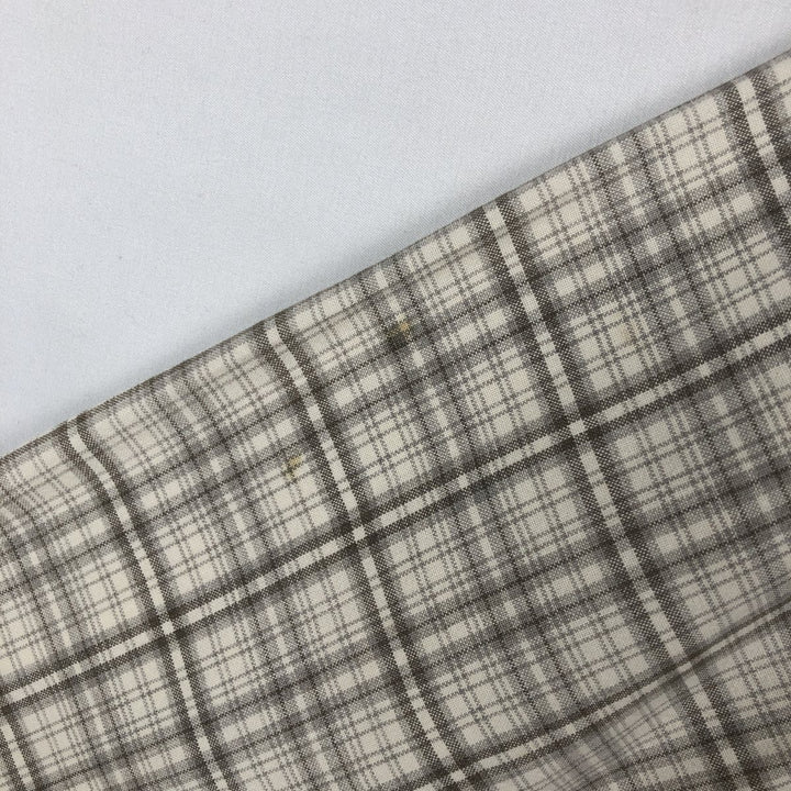 Ralph Lauren RALPH LAUREN JEANS CO. Long-sleeved button-down check shirt, boxy style, men's size XL equivalent. cotton Beige type Vintage Second Hand