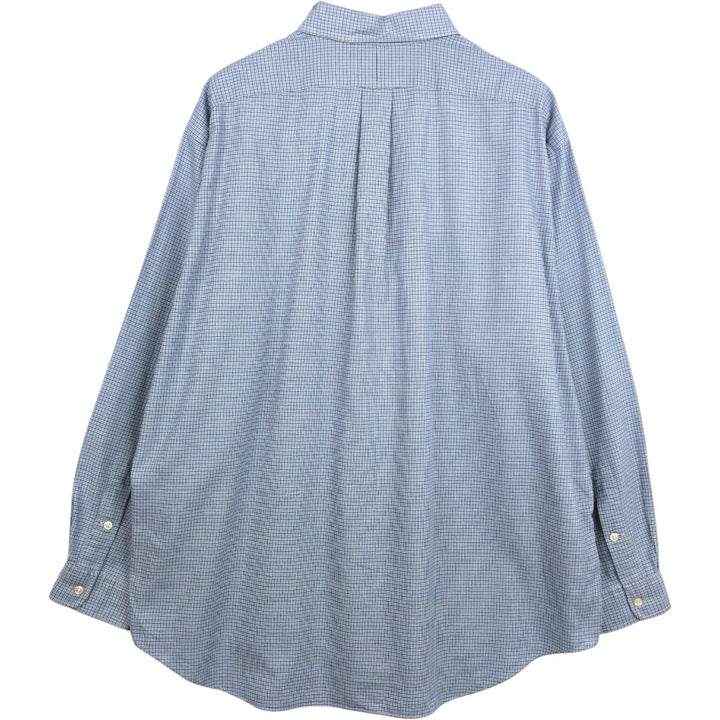 Ralph Lauren BLAKE long sleeve button down check shirt, men's XL size cotton Blue type light blue Vintage Second Hand