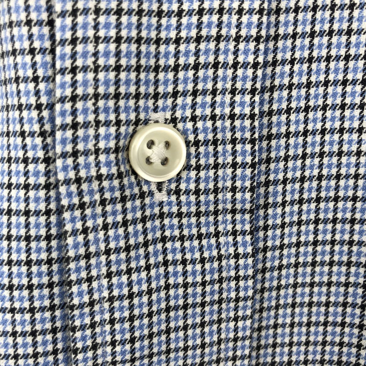 Ralph Lauren BLAKE long sleeve button down check shirt, men's XL size cotton Blue type light blue Vintage Second Hand