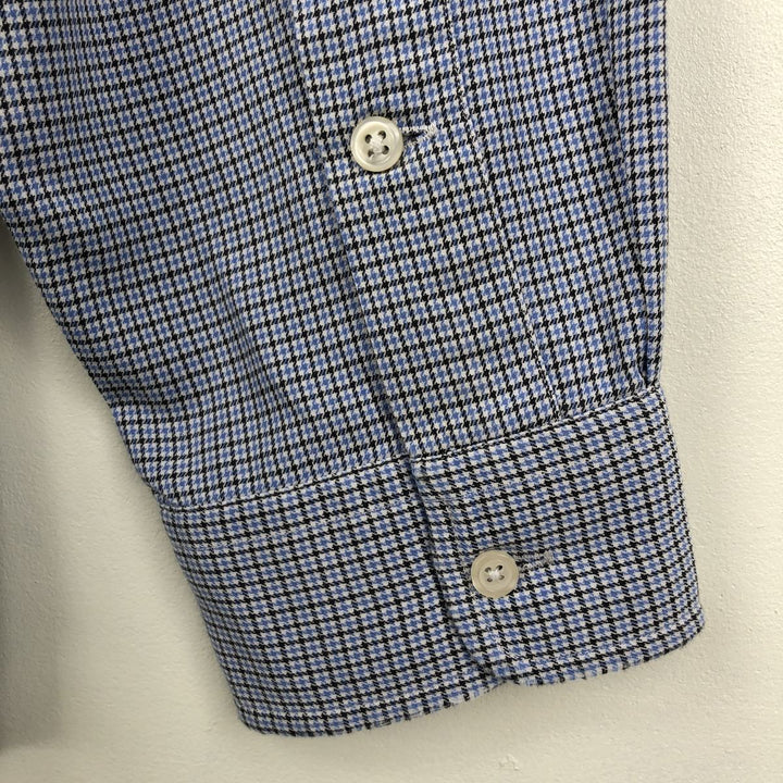 Ralph Lauren BLAKE long sleeve button down check shirt, men's XL size cotton Blue type light blue Vintage Second Hand