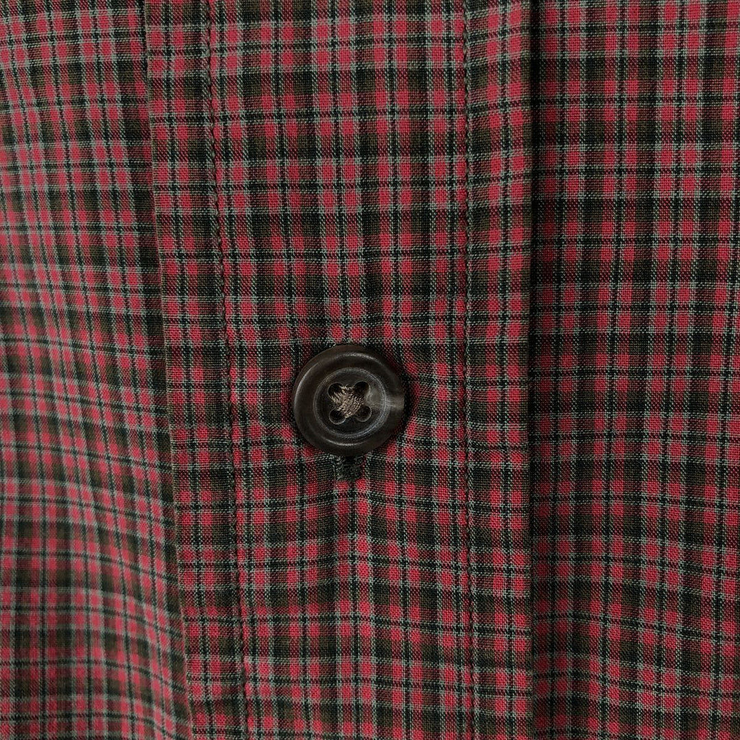 Ralph Lauren CUSTOM FIT long sleeve button down check shirt men's XL size cotton red type Vintage Second Hand
