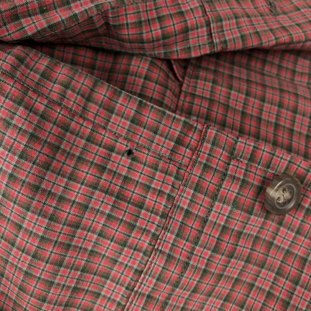 Ralph Lauren CUSTOM FIT long sleeve button down check shirt men's XL size cotton red type Vintage Second Hand