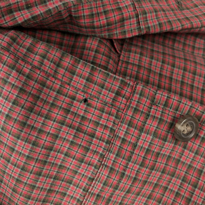 Ralph Lauren CUSTOM FIT long sleeve button down check shirt men's XL size cotton red type Vintage Second Hand