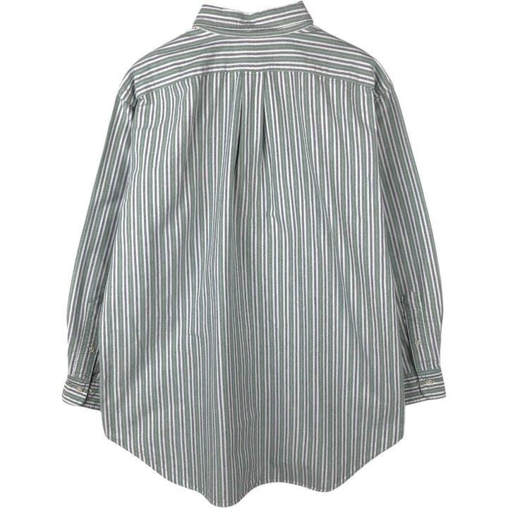 Ralph Lauren Classic Fit Multi-Stripe Long Sleeve Button-Down Striped Shirt, Men's XL cotton green type Vintage Second Hand
