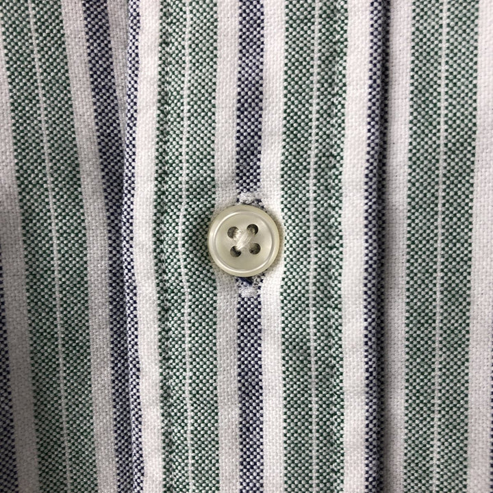 Ralph Lauren Classic Fit Multi-Stripe Long Sleeve Button-Down Striped Shirt, Men's XL cotton green type Vintage Second Hand