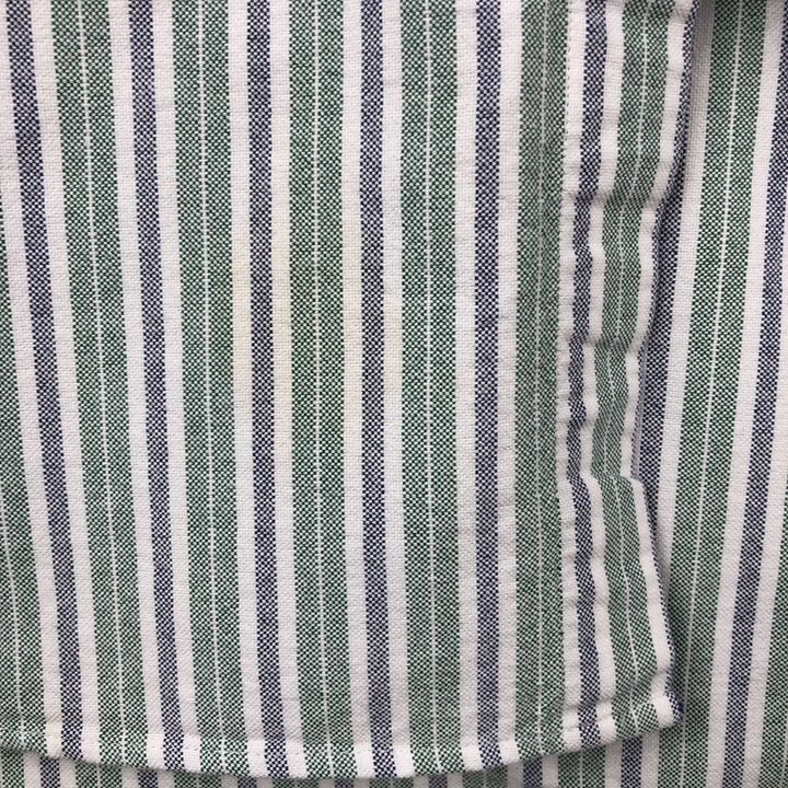Ralph Lauren Classic Fit Multi-Stripe Long Sleeve Button-Down Striped Shirt, Men's XL cotton green type Vintage Second Hand