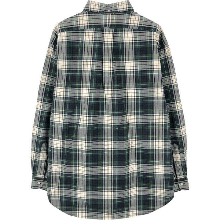 Ralph Lauren BLAKE long sleeve button down check shirt, men's size L cotton Green type dark green Vintage Second Hand
