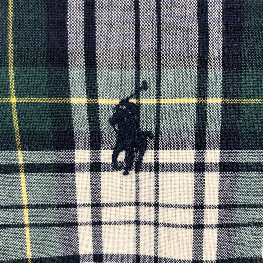 Ralph Lauren BLAKE long sleeve button down check shirt, men's size L cotton Green type dark green Vintage Second Hand