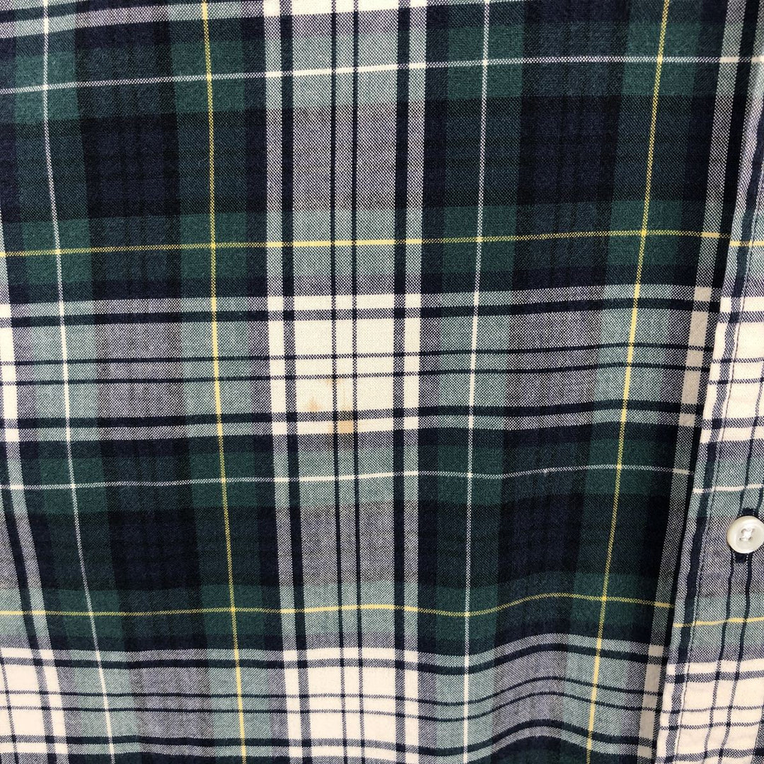 Ralph Lauren BLAKE long sleeve button down check shirt, men's size L cotton Green type dark green Vintage Second Hand