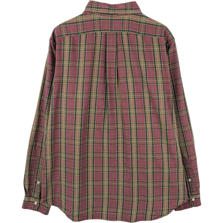 Ralph Lauren Classic Fit Long Sleeve Button Down Check Shirt Men's Size L cotton red type Vintage Second Hand