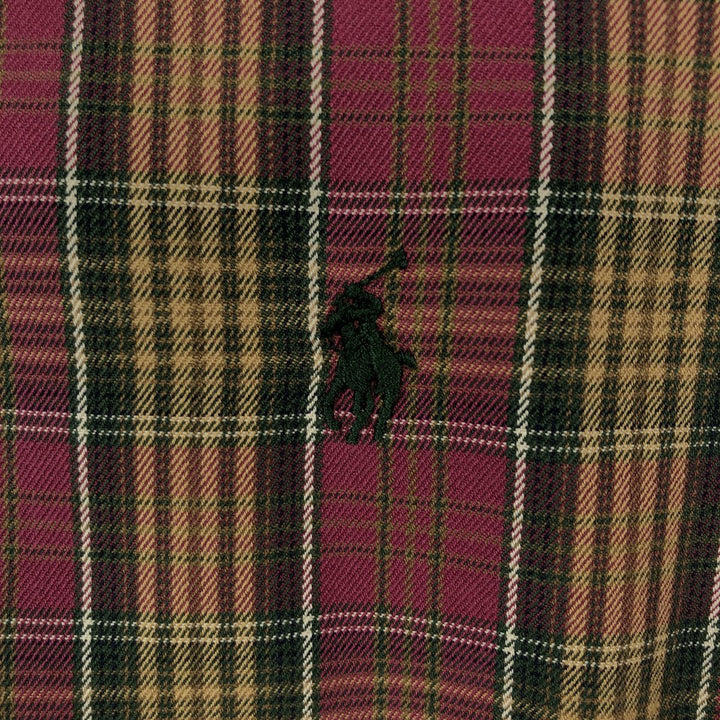 Ralph Lauren Classic Fit Long Sleeve Button Down Check Shirt Men's Size L cotton red type Vintage Second Hand