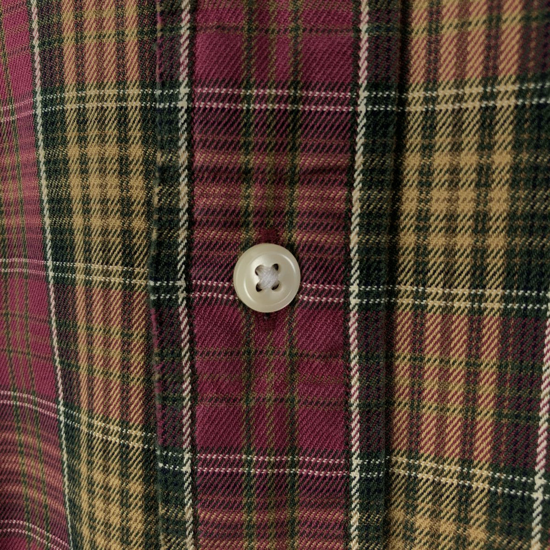 Ralph Lauren Classic Fit Long Sleeve Button Down Check Shirt Men's Size L cotton red type Vintage Second Hand