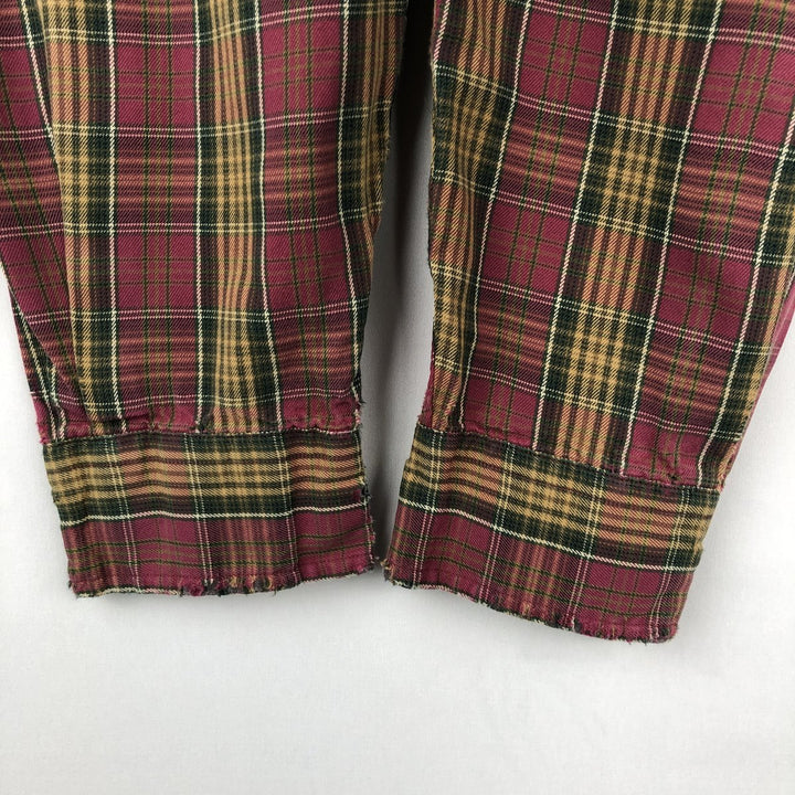 Ralph Lauren Classic Fit Long Sleeve Button Down Check Shirt Men's Size L cotton red type Vintage Second Hand