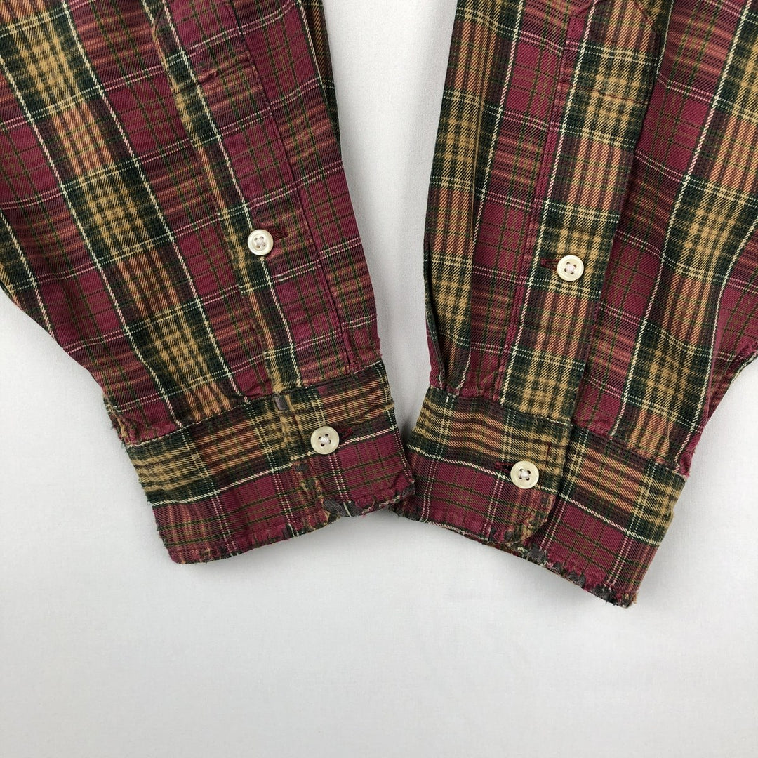 Ralph Lauren Classic Fit Long Sleeve Button Down Check Shirt Men's Size L cotton red type Vintage Second Hand