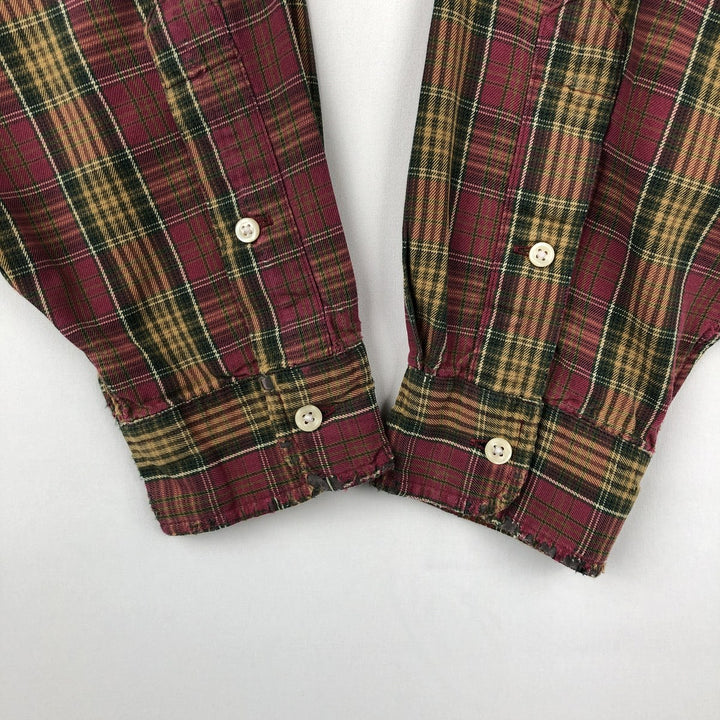 Ralph Lauren Classic Fit Long Sleeve Button Down Check Shirt Men's Size L cotton red type Vintage Second Hand