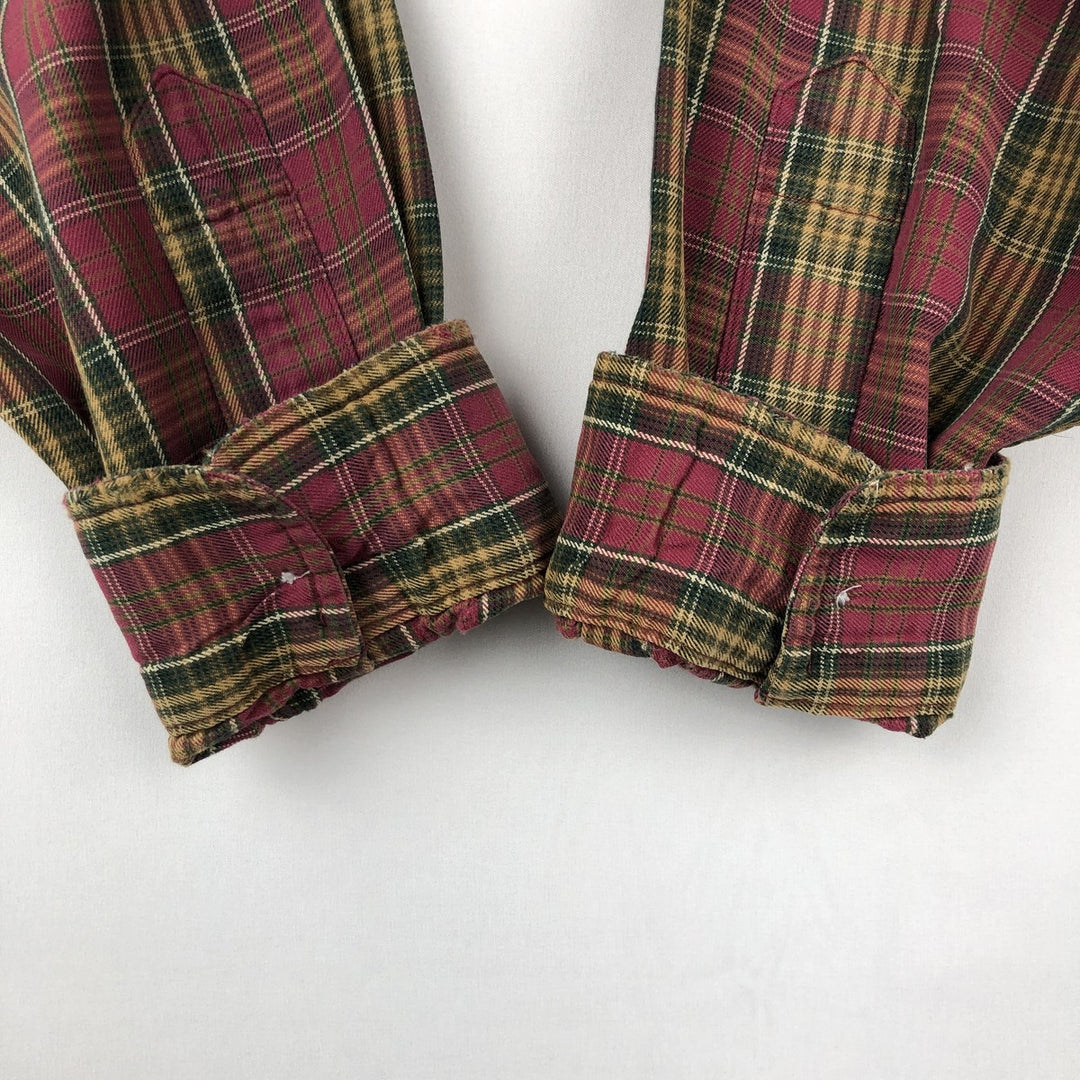 Ralph Lauren Classic Fit Long Sleeve Button Down Check Shirt Men's Size L cotton red type Vintage Second Hand