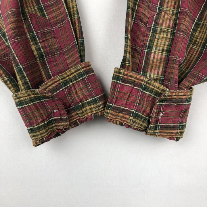 Ralph Lauren Classic Fit Long Sleeve Button Down Check Shirt Men's Size L cotton red type Vintage Second Hand