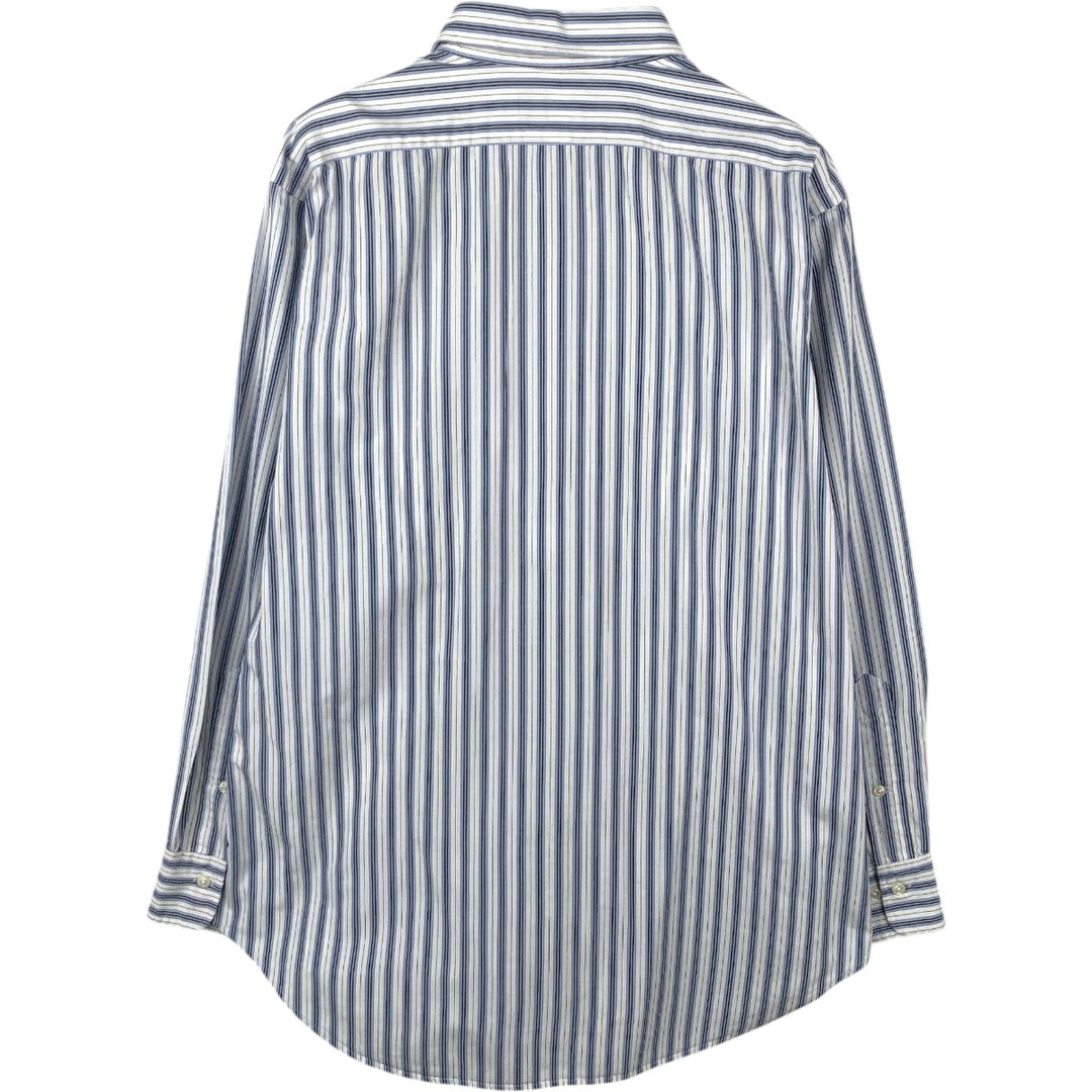 Ralph Lauren ANDREW Multi-stripe Long-Sleeve Button-Down Striped Shirt, Men's Size M (approx.) cotton blue type Vintage Second Hand