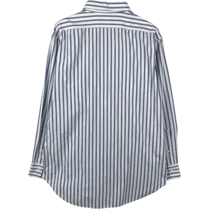 Ralph Lauren ANDREW Multi-stripe Long-Sleeve Button-Down Striped Shirt, Men's Size M (approx.) cotton blue type Vintage Second Hand