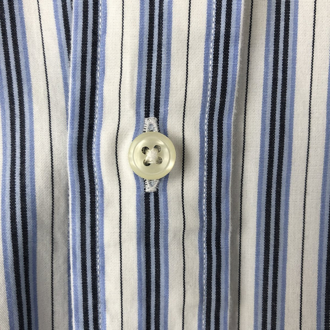 Ralph Lauren ANDREW Multi-stripe Long-Sleeve Button-Down Striped Shirt, Men's Size M (approx.) cotton blue type Vintage Second Hand