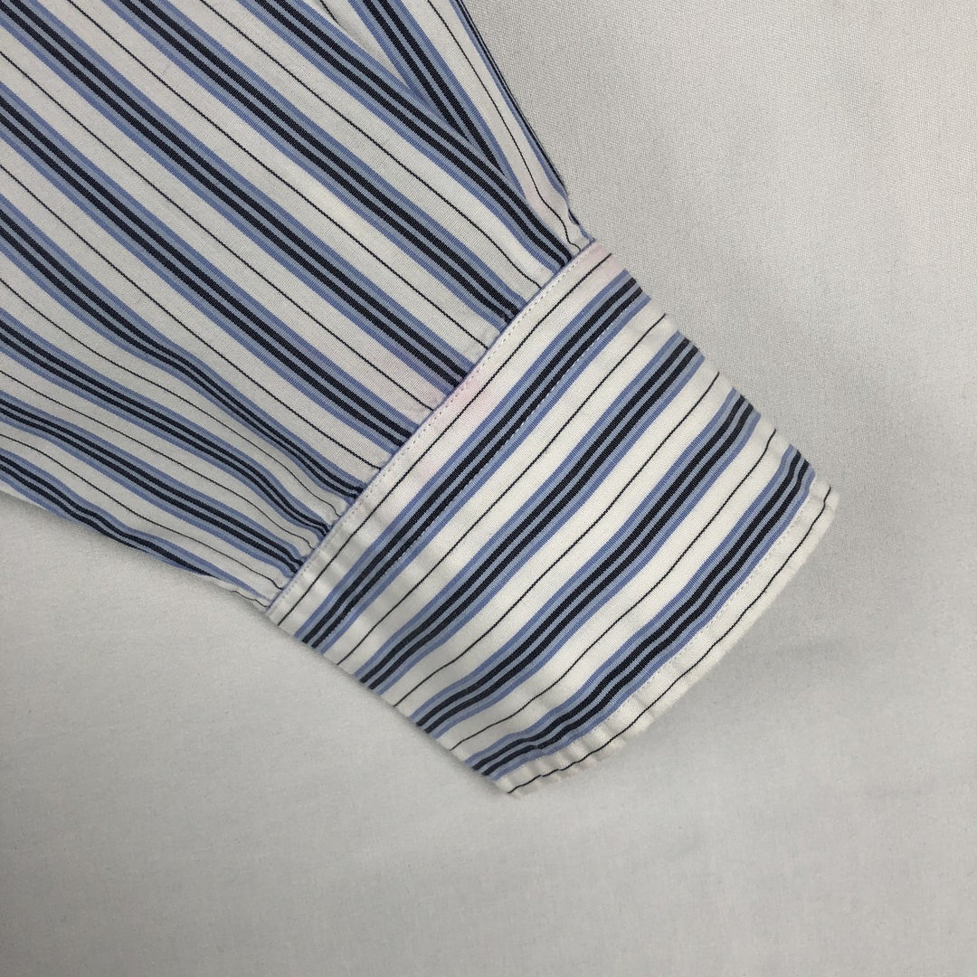 Ralph Lauren ANDREW Multi-stripe Long-Sleeve Button-Down Striped Shirt, Men's Size M (approx.) cotton blue type Vintage Second Hand