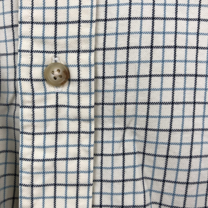 Ralph Lauren CUSTOM FIT long sleeve button down check shirt, men's size L cotton unbleached Vintage Second Hand