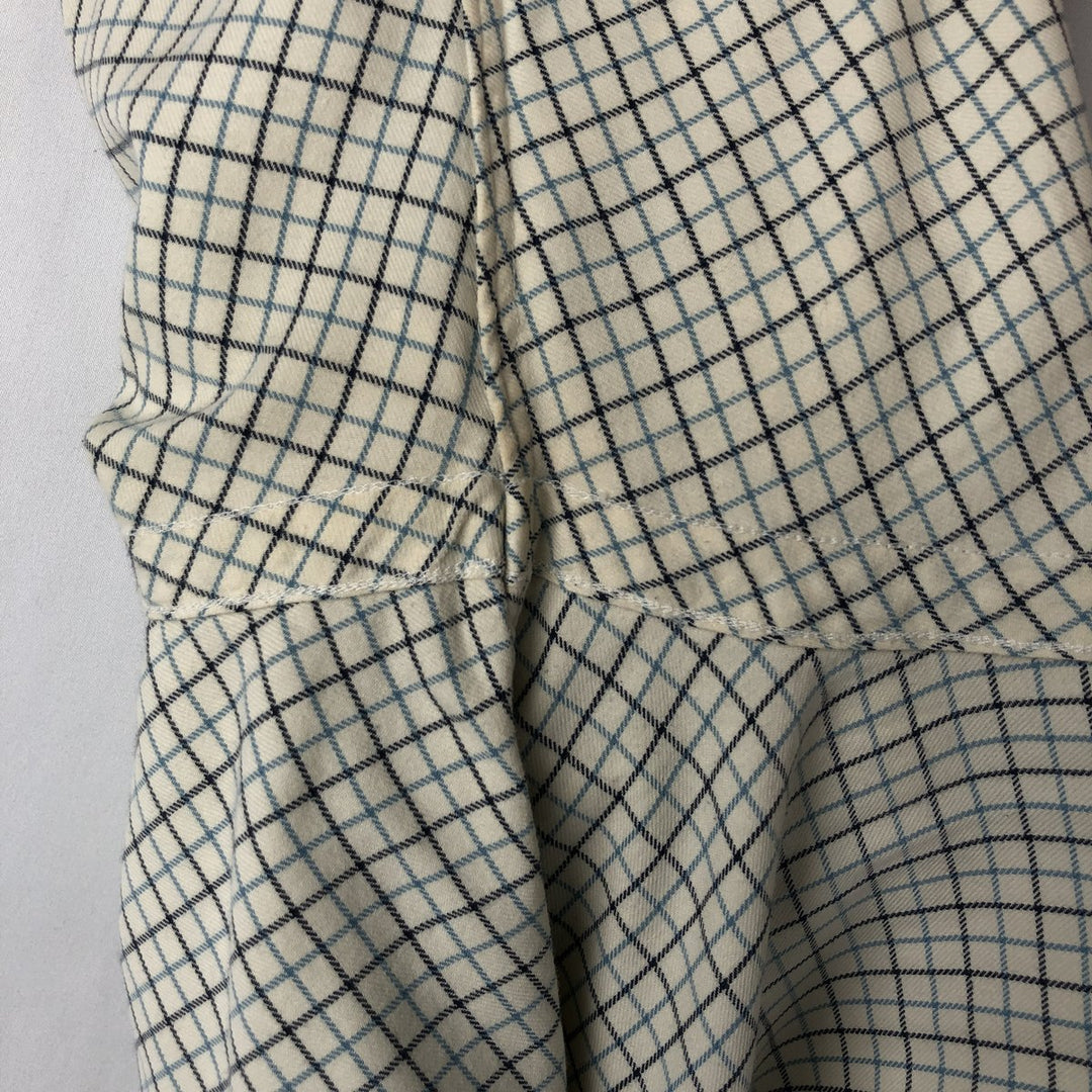 Ralph Lauren CUSTOM FIT long sleeve button down check shirt, men's size L cotton unbleached Vintage Second Hand