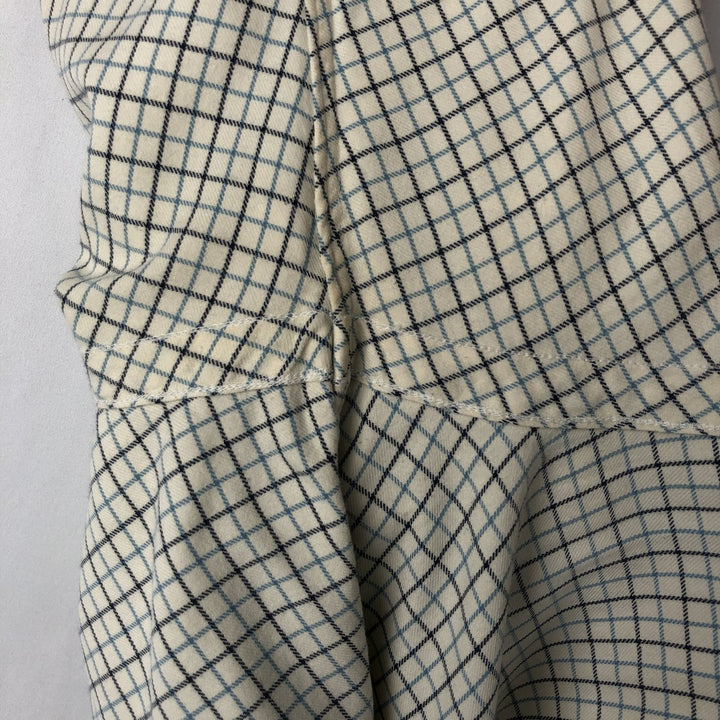 Ralph Lauren CUSTOM FIT long sleeve button down check shirt, men's size L cotton unbleached Vintage Second Hand