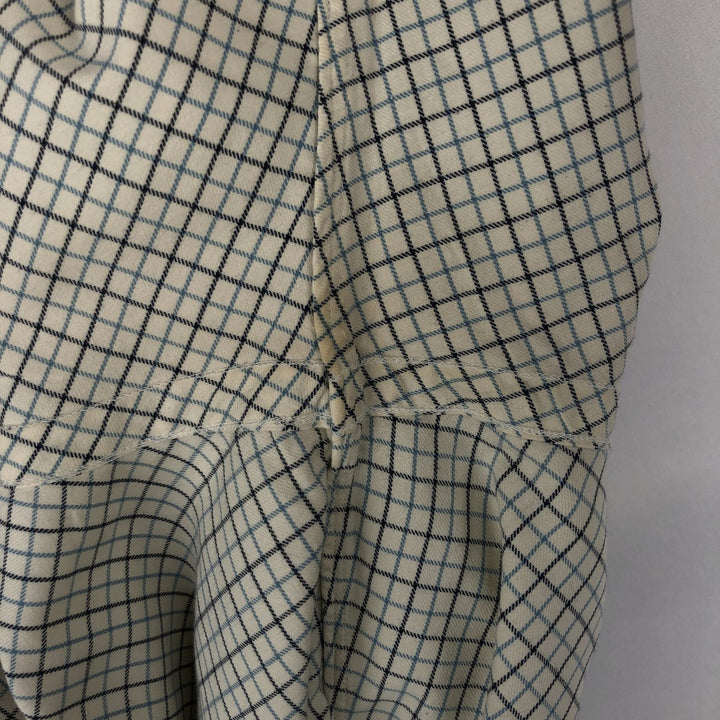 Ralph Lauren CUSTOM FIT long sleeve button down check shirt, men's size L cotton unbleached Vintage Second Hand