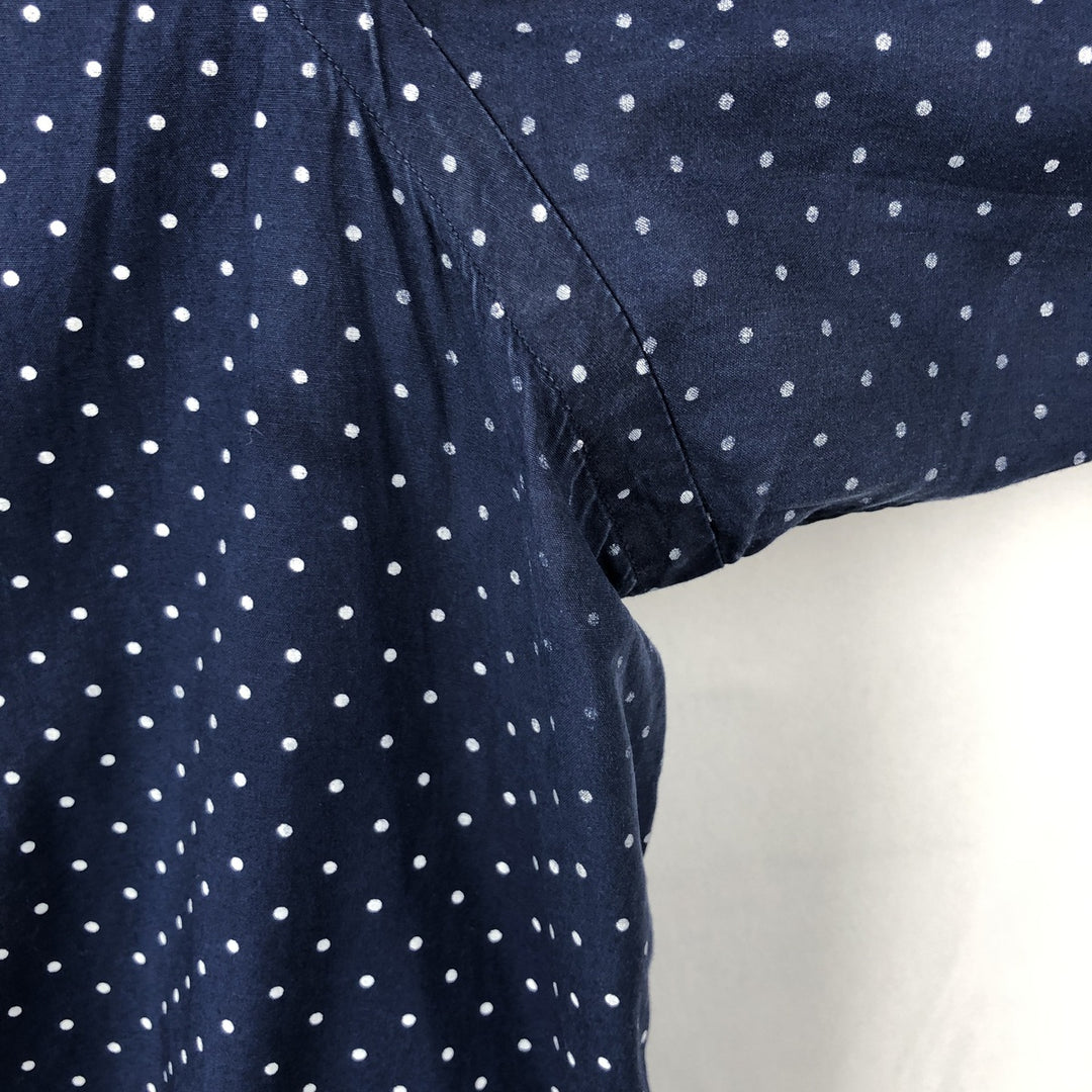 Ralph Lauren CLASSIC FIT Classic Fit Dot Pattern Long Sleeve Cotton Shirt, Men's Size XL (approx.) cotton navy blue type Vintage Second Hand