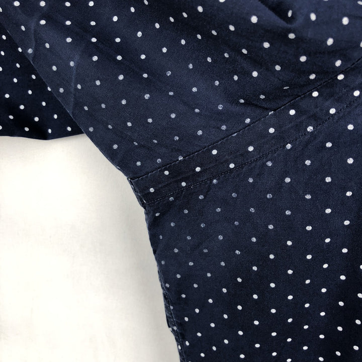 Ralph Lauren CLASSIC FIT Classic Fit Dot Pattern Long Sleeve Cotton Shirt, Men's Size XL (approx.) cotton navy blue type Vintage Second Hand