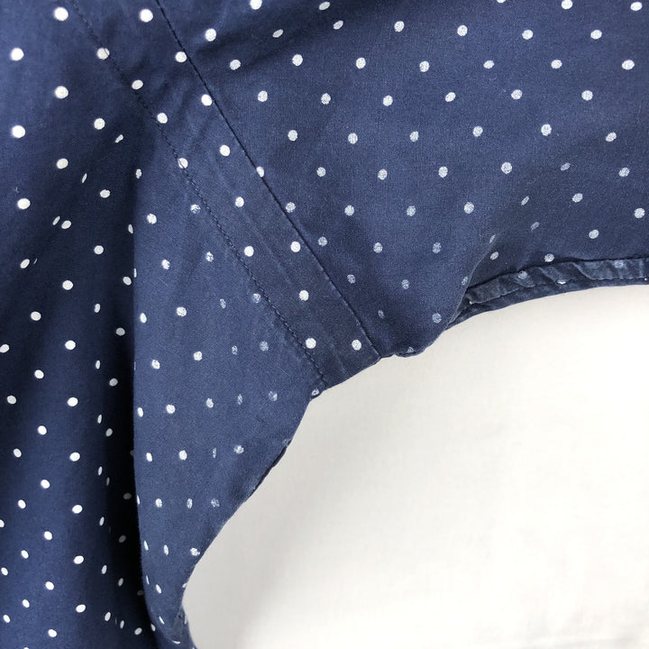 Ralph Lauren CLASSIC FIT Classic Fit Dot Pattern Long Sleeve Cotton Shirt, Men's Size XL (approx.) cotton navy blue type Vintage Second Hand