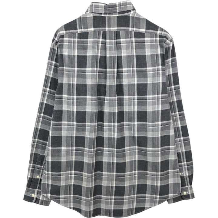 Ralph Lauren CUSTOM FIT long sleeve button down check shirt, men's size L cotton Charcoal Vintage Second Hand