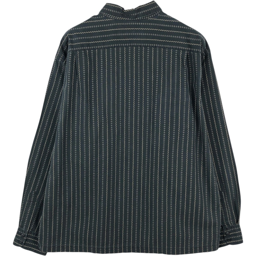 Ralph Lauren POLO SPORT all-over print long-sleeved cotton check shirt, men's size XL (approx.) cotton Charcoal Vintage Second Hand