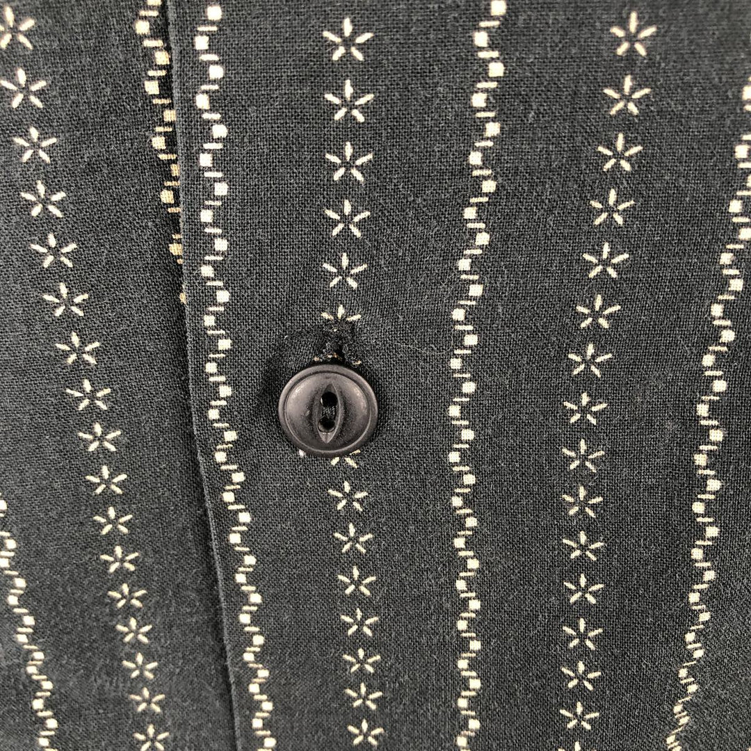 Ralph Lauren POLO SPORT all-over print long-sleeved cotton check shirt, men's size XL (approx.) cotton Charcoal Vintage Second Hand