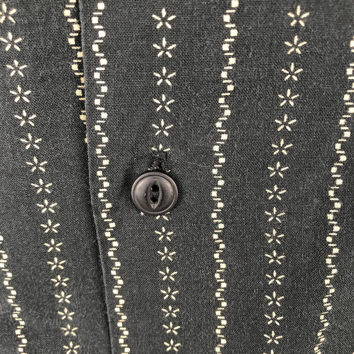 Ralph Lauren POLO SPORT all-over print long-sleeved cotton check shirt, men's size XL (approx.) cotton Charcoal Vintage Second Hand