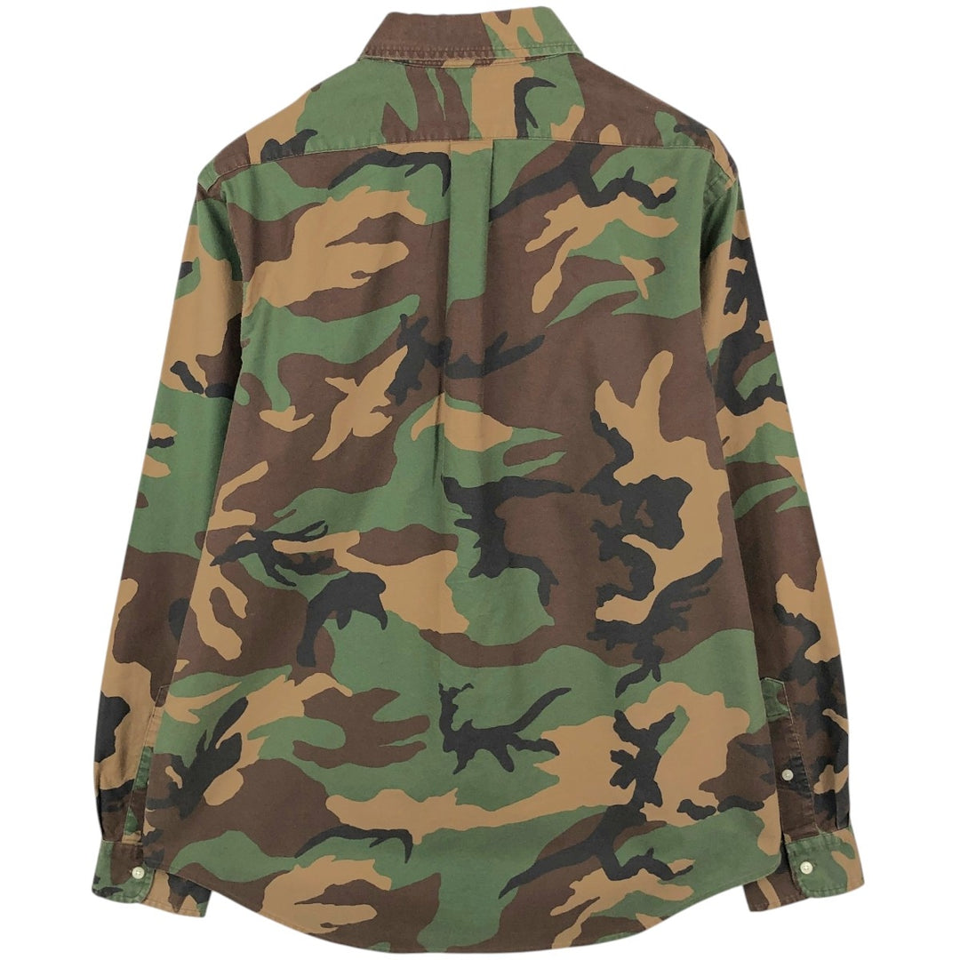 Ralph Lauren POLO RALPH LAUREN CLASSIC FIT Camouflage Pattern Long-Sleeve Button-Down Shirt, Men's Size L (approx.) cotton brown type Vintage Second Hand