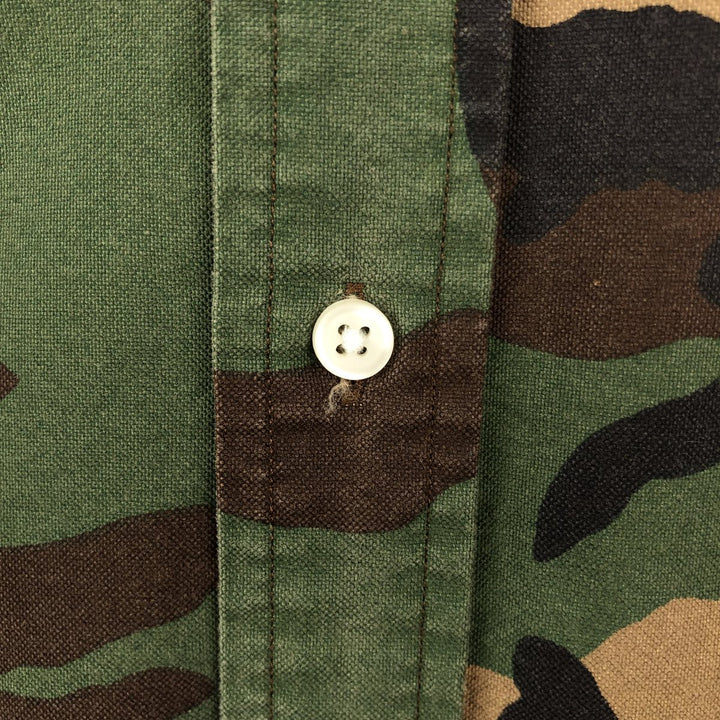 Ralph Lauren POLO RALPH LAUREN CLASSIC FIT Camouflage Pattern Long-Sleeve Button-Down Shirt, Men's Size L (approx.) cotton brown type Vintage Second Hand