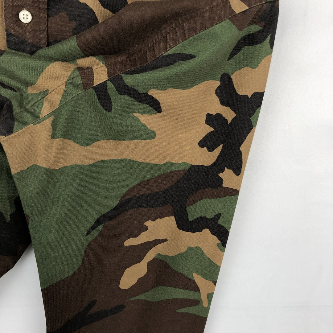 Ralph Lauren POLO RALPH LAUREN CLASSIC FIT Camouflage Pattern Long-Sleeve Button-Down Shirt, Men's Size L (approx.) cotton brown type Vintage Second Hand